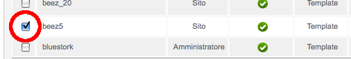 joomla gestione estensioni gestisci seleziona template beez5