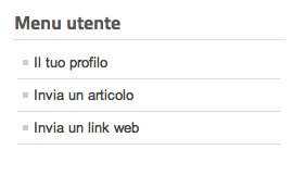 Menu utente in Joomla