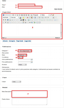 Inserimento di un nuovo articolo dal front end di Joomla