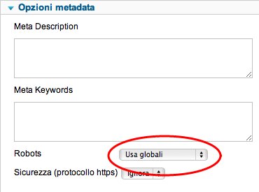 joomla menu robots