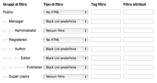 joomla filtri testo