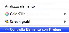 firefox menu richiamo firebug