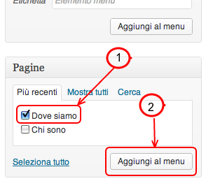 wordpress add menu chi siamo