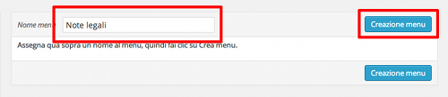 wp 3 8 1 creazione menu definzione nomes