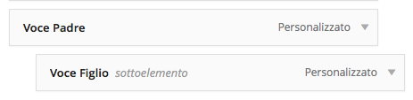 wp 3.8 menu voce padre figlio
